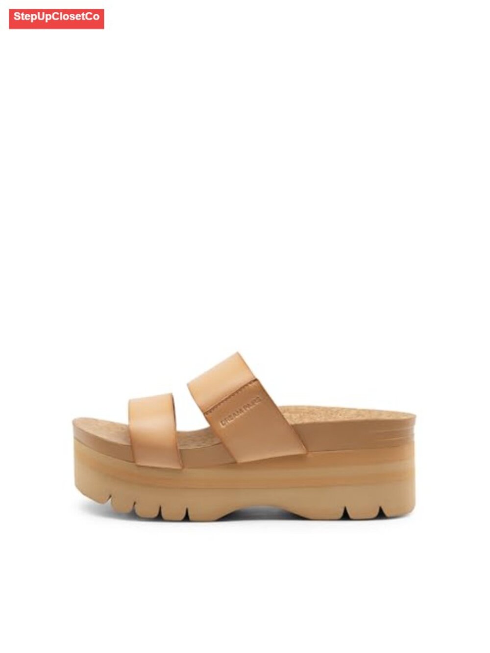Platform Slide Sandals with Arch Support and Cushioned Cork Footbed - Picture 2 of 6